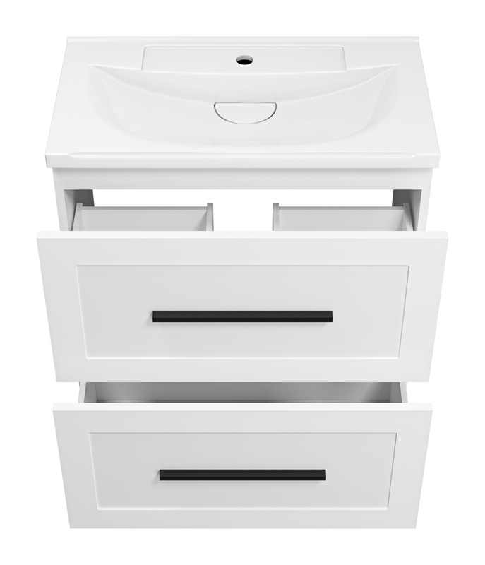 Тумба с раковиной Misty Модерн 70 напольная, матовая белая