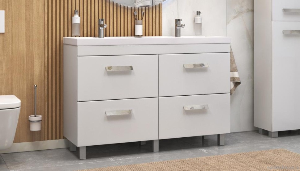 Тумба с раковиной Velvex Orlando 120 белая матовая