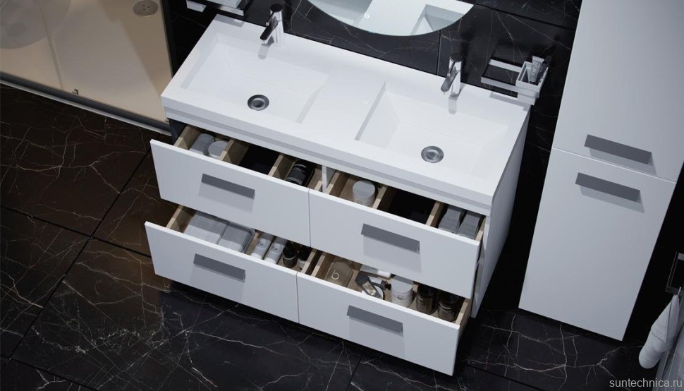 Тумба с раковиной Velvex Orlando 120 белая матовая