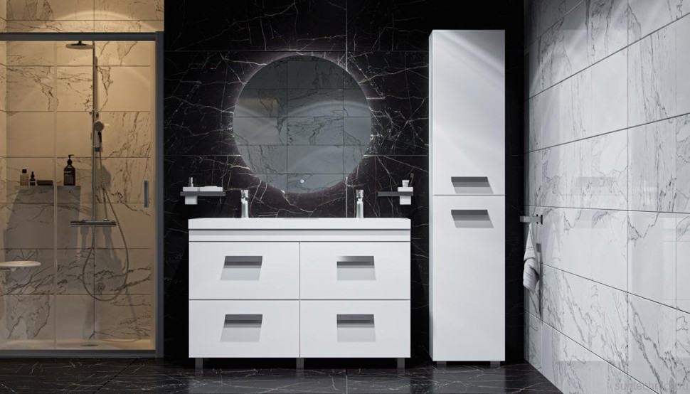 Тумба с раковиной Velvex Orlando 120 белая матовая