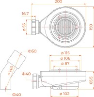 Поддон для душа RGW Stone Tray ST/R-0100G 100х100 с сифоном