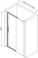 Душевая дверь в нишу AQUAme AQM4803-12 120 см, профиль хром, стекло прозрачное