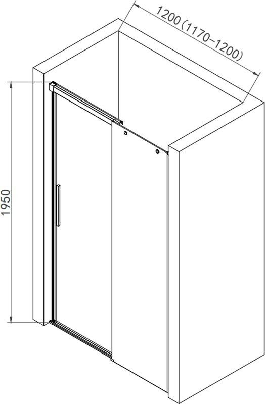 Душевая дверь в нишу AQUAme AQM4803-12 120 см, профиль хром, стекло прозрачное