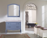 Зеркало ASB-Woodline Модерн 105 рошфор, белая патина, с полкой