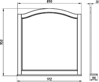 Зеркало ASB-Woodline Модерн 105 рошфор, белая патина, с полкой