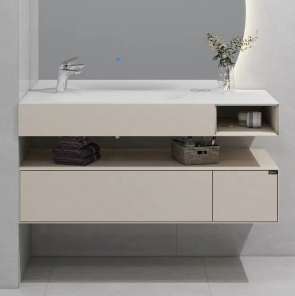 Тумба с раковиной Black&White Universe U955.1200L C03 khaki matt, matt white