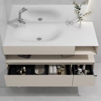 Тумба с раковиной Black&White Universe U955.1200L C03 khaki matt, matt white