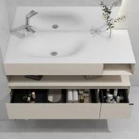Тумба с раковиной Black&White Universe U955.1200L C03 khaki matt, matt white