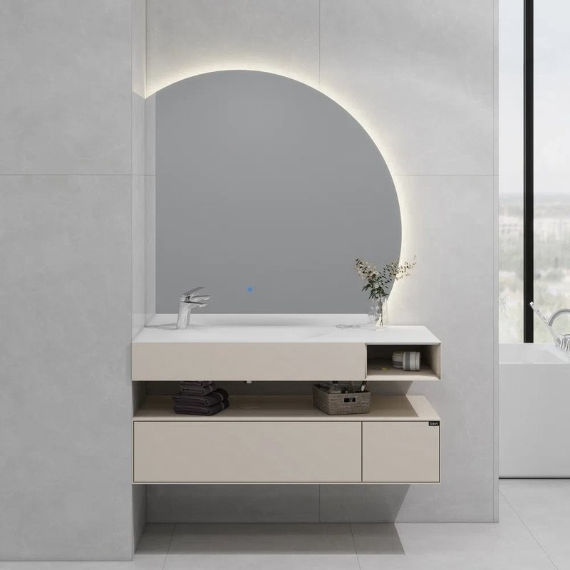 Тумба с раковиной Black&White Universe U955.1200L C03 khaki matt, matt white