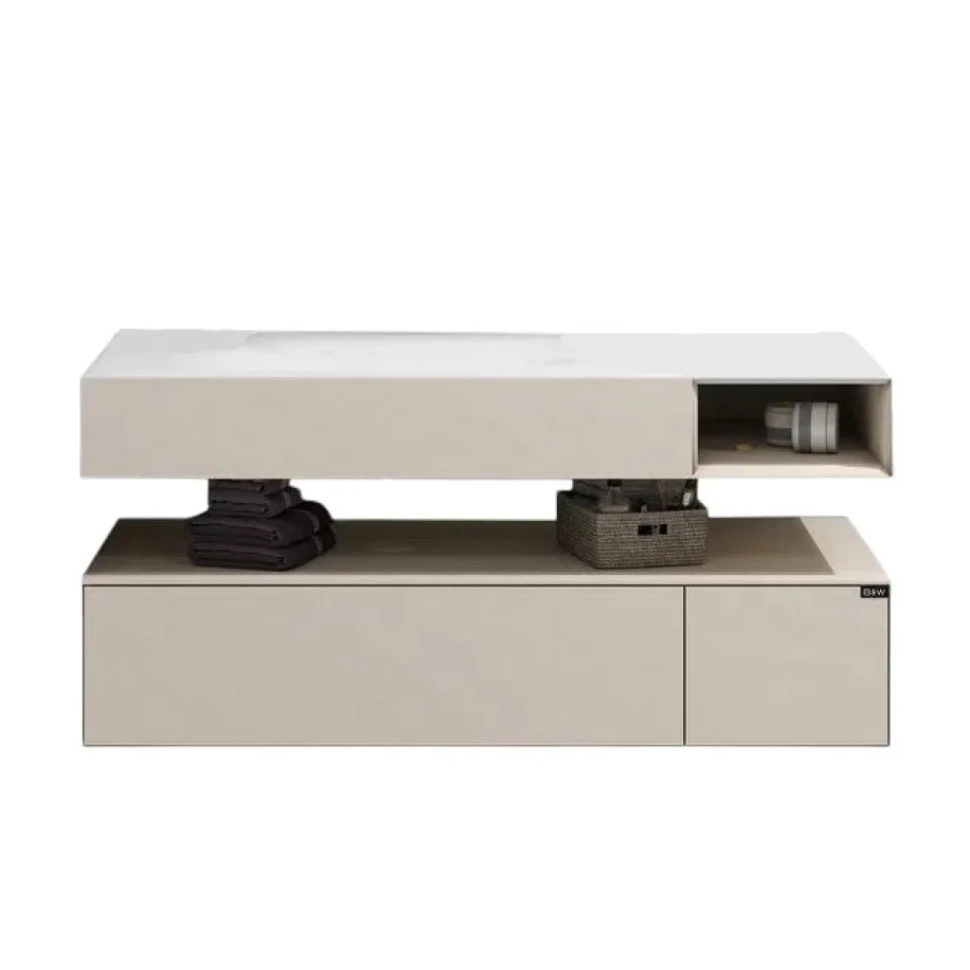 Тумба с раковиной Black&White Universe U955.1200L C03 khaki matt, matt white