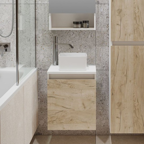 Тумба под раковину без столешницы Runo Бари 40 крафтовый дуб