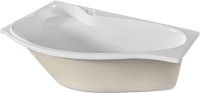 Акриловая ванна Marka One Gracia L 150x95 см, угловая, левая, пристенная, белая, асимметричная, с каркасом, с сиденьем