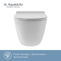 Комплект Унитаз подвесной Aqueduto Ovo Tornado OVOT0110 безободковый, с микролифтом, белый глянцевый + Крепления Geberit Duofix 111.815.00.1 к стене + Инсталляция UP 320 111.300.00.5 + Кнопка Sigma 01 115.770.JQ.5 лакированная, матовый хром + Звукоизоляци