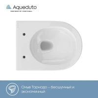 Комплект Унитаз подвесной Aqueduto Ovo Tornado OVOT0110 безободковый, с микролифтом, белый глянцевый + Крепления Geberit Duofix 111.815.00.1 к стене + Инсталляция UP 320 111.300.00.5 + Кнопка Sigma 01 115.770.JQ.5 лакированная, матовый хром + Звукоизоляци