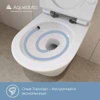 Комплект Унитаз подвесной Aqueduto Ovo Tornado OVOT0110 безободковый, с микролифтом, белый глянцевый + Крепления Geberit Duofix 111.815.00.1 к стене + Инсталляция UP 320 111.300.00.5 + Кнопка Sigma 01 115.770.JQ.5 лакированная, матовый хром + Звукоизоляци