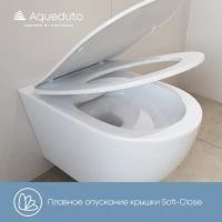 Комплект Унитаз подвесной Aqueduto Ovo Tornado OVOT0110 безободковый, с микролифтом, белый глянцевый + Крепления Geberit Duofix 111.815.00.1 к стене + Инсталляция UP 320 111.300.00.5 + Кнопка Sigma 01 115.770.JQ.5 лакированная, матовый хром + Звукоизоляци