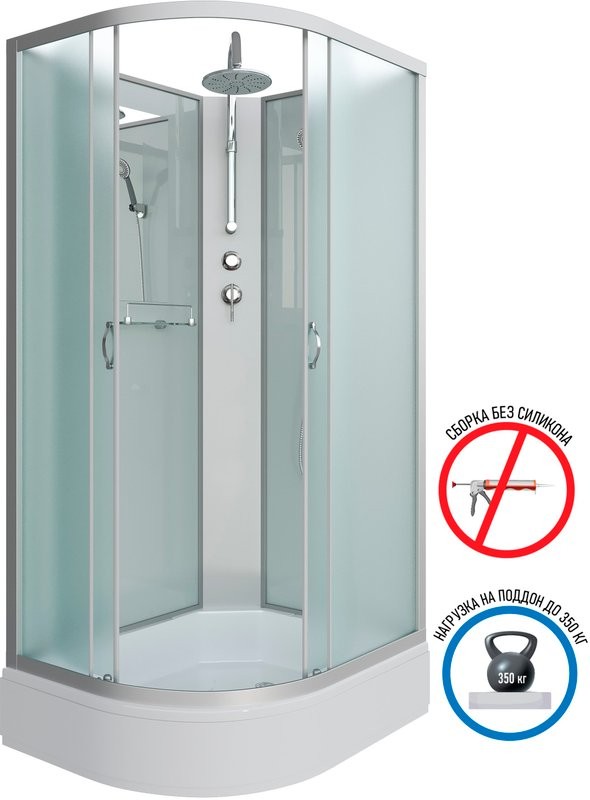Душевая кабина Niagara Classic NG-33394-14RBKT 130х90 см, без крыши, с тропическим душем