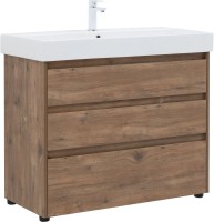 Мебель для ванной комнаты Aquanet Nova Lite 100 напольная, дуб рустикальный, 3 ящика