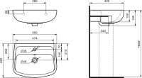 Раковина Santek Лонги 1WH501755 55, с пьедесталом