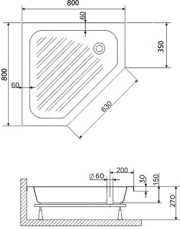Поддон для душа RGW BТ/CL-S 16180588-51 80x80