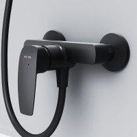 Душевой комплект Смеситель для душа AM.PM Tender F45A20022 + Стойка Like F0780222, черная