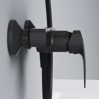 Душевой комплект Смеситель для душа AM.PM Tender F45A20022 + Стойка Like F0780222, черная