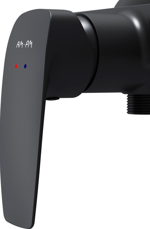 Душевой комплект Смеситель для душа AM.PM Tender F45A20022 + Стойка Like F0780222, черная