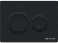 Комплект Berges Novum Vita Rimless крышка-сиденье, кнопка смыва O3, черная Soft Touch
