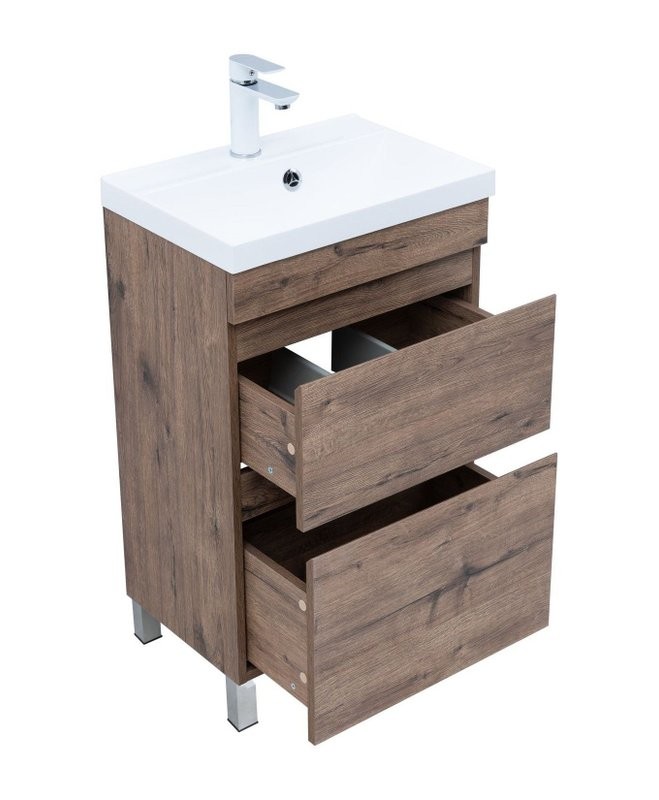 Тумба под раковину без столешницы Aquanet Нота new 50 напольная, дуб веллингтон табак