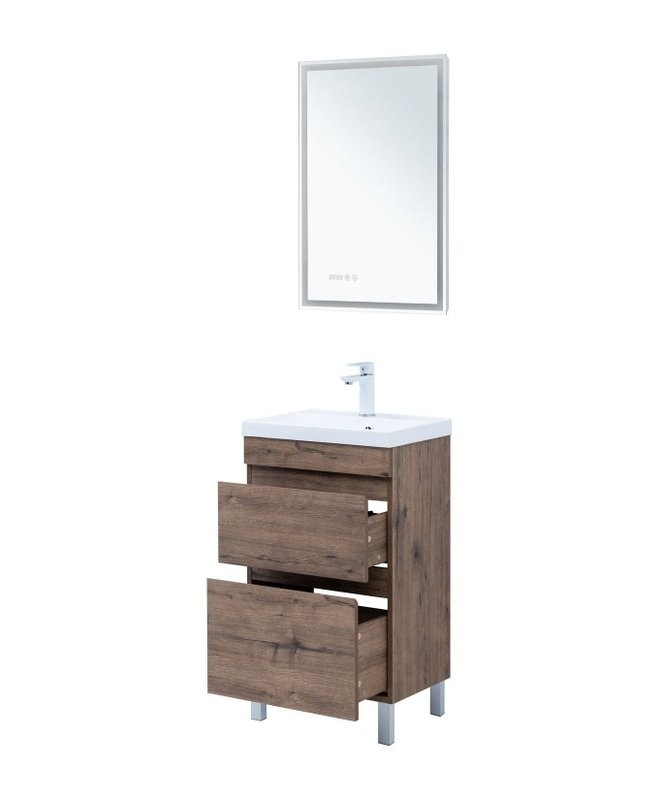 Тумба под раковину без столешницы Aquanet Нота new 50 напольная, дуб веллингтон табак