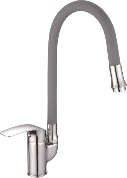 Смеситель для кухни Shevanik S5543-9 с гибким изливом, хром, серый