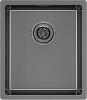 Комплект Мойка Paulmark Lassan LA38-GM вороненая сталь + Измельчитель Intenso