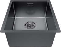 Комплект Мойка Paulmark Lassan LA38-GM вороненая сталь + Измельчитель Intenso