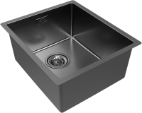 Комплект Мойка Paulmark Lassan LA38-GM вороненая сталь + Измельчитель Intenso