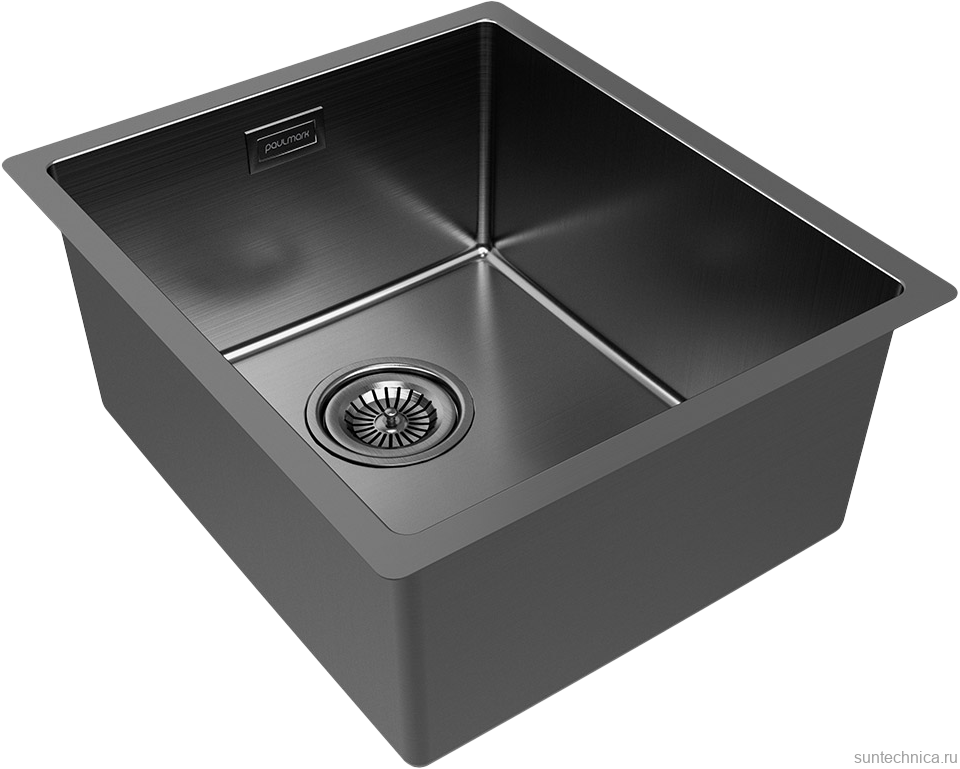 Комплект Мойка Paulmark Lassan LA38-GM вороненая сталь + Измельчитель Intenso