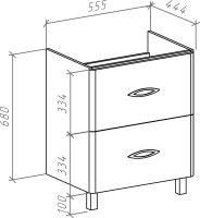 Тумба с раковиной Bellezza Джела 60 2 ящика