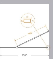 Душевая перегородка Cezares Liberta L-1-TB-100-C-Cr профиль хром, стекло прозрачное