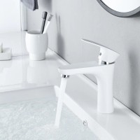 Смеситель для раковины Shevanik S9801F белый, хром