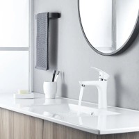 Смеситель для раковины Shevanik S9801F белый, хром