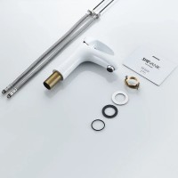 Смеситель для раковины Shevanik S9801F белый, хром
