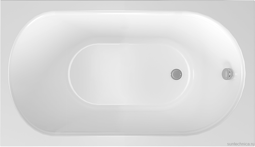 Акриловая ванна Alex Baitler Baikal 100x70 см, встраиваемая, белая, с каркасом