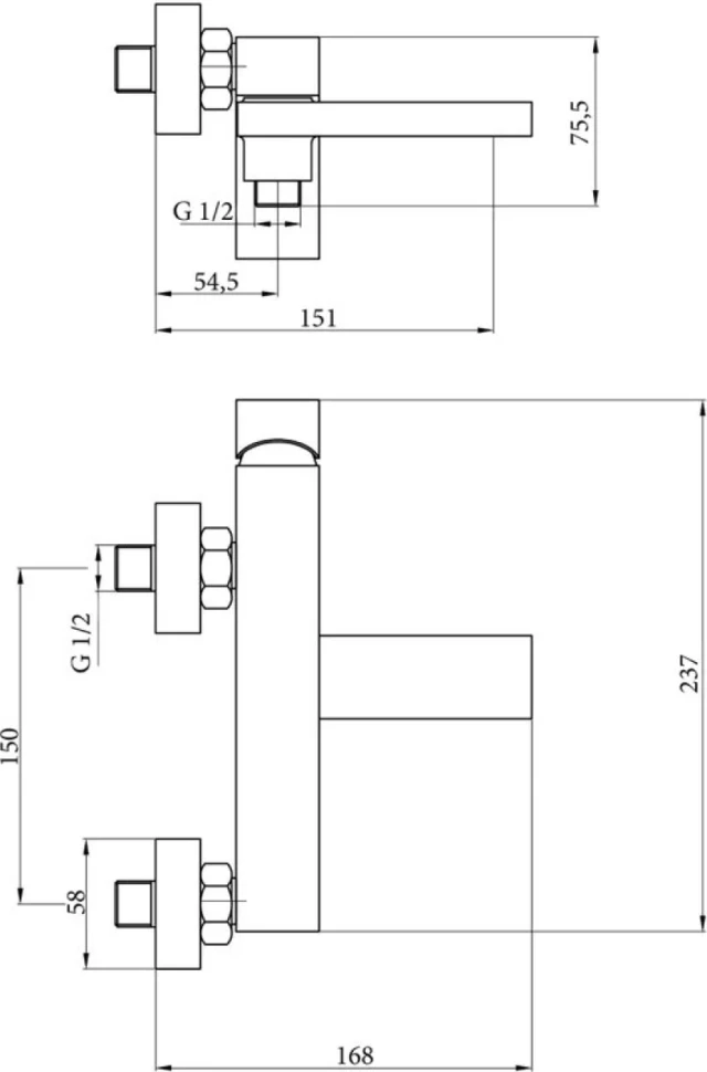 Душевой комплект Смеситель Agger Great A2810011 + Стойка Fresh A0494000