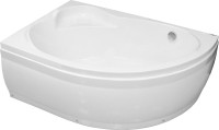 Акриловая ванна Royal Bath Alpine RB 819103 L 140x95 см, угловая, левая, пристенная, белая, асимметричная, с каркасом, с сиденьем