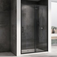 Душевая дверь в нишу Abber Schwarzer Diamant AG30150B5 150 см, профиль черный, стекло прозрачное