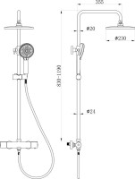 Душевая стойка beWash BV1TMSS6120 черный