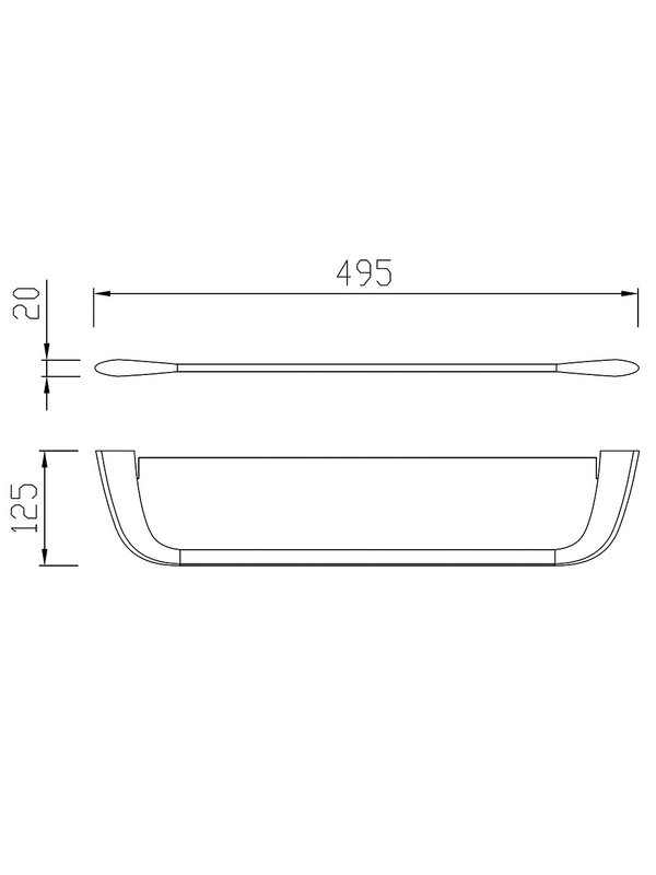 Полка под зеркало Abber Nord AA1555SP 49 см, стеклянная, сатин