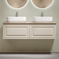Тумба с раковиной Sancos Very 160 beige soft, столешница бежевая TT160A2X, раковина CN5043