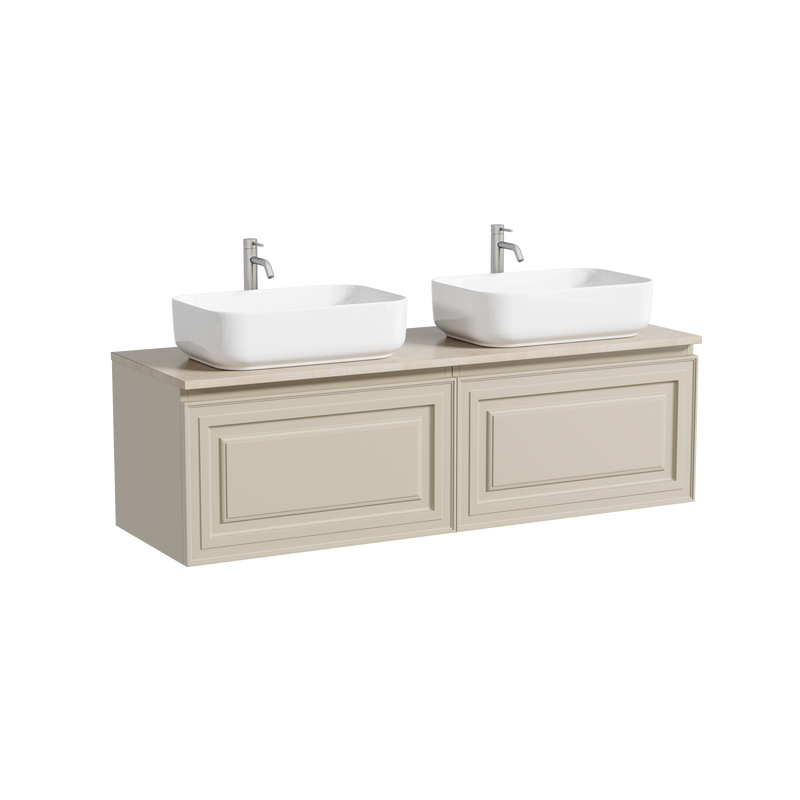 Тумба с раковиной Sancos Very 160 beige soft, столешница бежевая TT160A2X, раковина CN5043