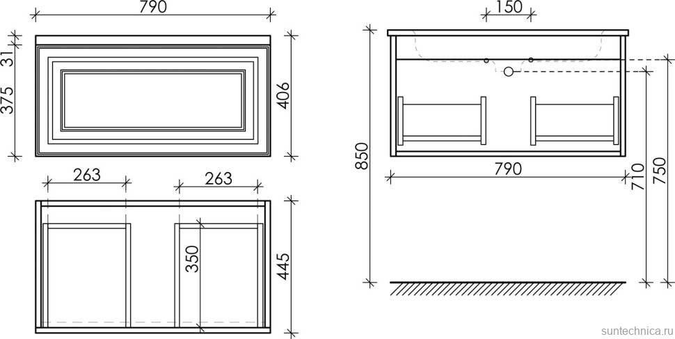 Тумба с раковиной Sancos Very 160 beige soft, столешница бежевая TT160A2X, раковина CN5043