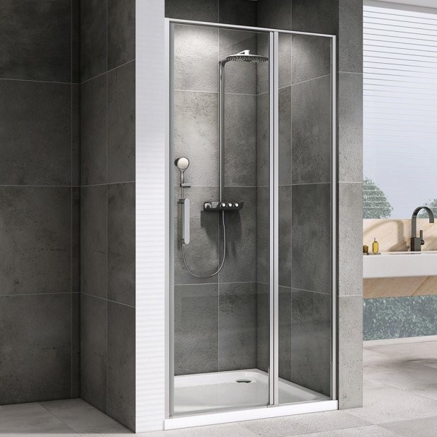 Душевая дверь в нишу Abber Sonnenstrand AG04100S 100 см, профиль хром, стекло прозрачное